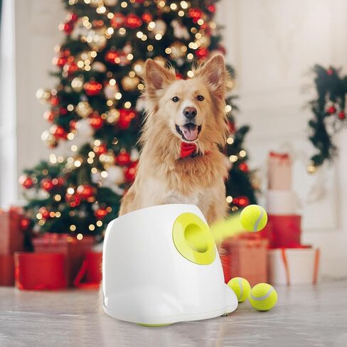 PetPrime Dog التلقائي الكرة قاذفة الكلب لعبة تفاعلية الكلب جلب لعبة الحيوانات الأليفة الكرة قاذف رمي لعبة 3 كرات التنس قاذفة كرة التنس للكلاب وشملت مسافة الإطلاق 10ft 25ft 40ft (كبير-1) in Kuwait