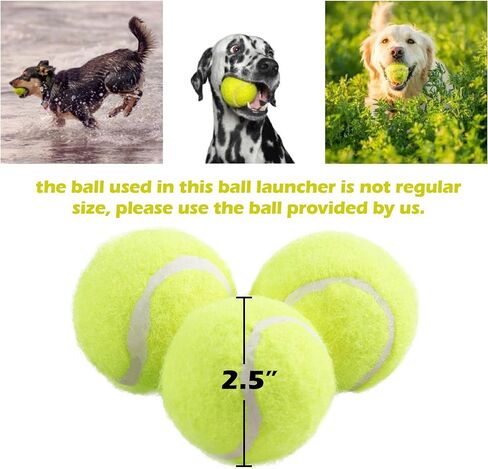 PetPrime Dog التلقائي الكرة قاذفة الكلب لعبة تفاعلية الكلب جلب لعبة الحيوانات الأليفة الكرة قاذف رمي لعبة 3 كرات التنس قاذفة كرة التنس للكلاب وشملت مسافة الإطلاق 10ft 25ft 40ft (كبير-1) in Kuwait