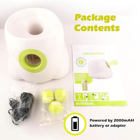 PetPrime Dog التلقائي الكرة قاذفة الكلب لعبة تفاعلية الكلب جلب لعبة الحيوانات الأليفة الكرة قاذف رمي لعبة 3 كرات التنس قاذفة كرة التنس للكلاب وشملت مسافة الإطلاق 10ft 25ft 40ft (كبير-1) in Kuwait