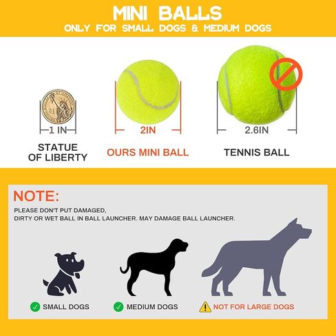 tokenkuko التلقائي الكلب الكرة قاذفة، التفاعلية الكلب كرة التنس رمي آلة اللعب، التفاعلية الكلب الكرة داخلي وخارجي قاذف مسافة 10-30ft للكلاب الصغيرة والمتوسطة الحجم مع 6 كرات التنس in Kuwait