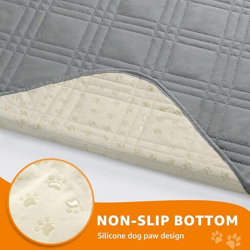 بطانية لوباني مضادة للماء للكلاب، أغطية أريكة سرير مضادة للانزلاق للكلاب، عبوتان من بطانيات الحيوانات الأليفة الناعمة لحماية الأثاث وأريكة السيارة للأطفال والقطط (54 بوصة × 82 بوصة، رمادي فاتح) in Kuwait