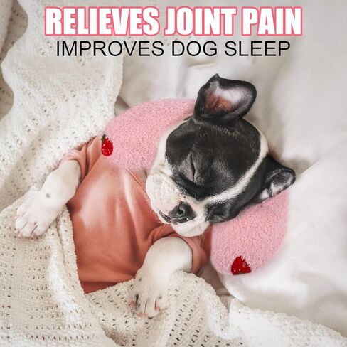 BABORUI Large Dog Calming Pillow for Dogs, U Shaped Dog Neck Pillow for Joint Relief Sleeping Improve, Machine Washable Pet Pillow for Dogs & Cats(Pink) in Kuwait