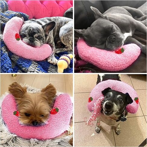 BABORUI Large Dog Calming Pillow for Dogs, U Shaped Dog Neck Pillow for Joint Relief Sleeping Improve, Machine Washable Pet Pillow for Dogs & Cats(Pink) in Kuwait