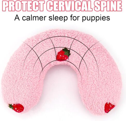 BABORUI Large Dog Calming Pillow for Dogs, U Shaped Dog Neck Pillow for Joint Relief Sleeping Improve, Machine Washable Pet Pillow for Dogs & Cats(Pink) in Kuwait
