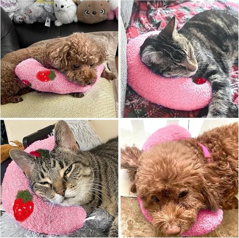 BABORUI Large Dog Calming Pillow for Dogs, U Shaped Dog Neck Pillow for Joint Relief Sleeping Improve, Machine Washable Pet Pillow for Dogs & Cats(Pink) in Kuwait