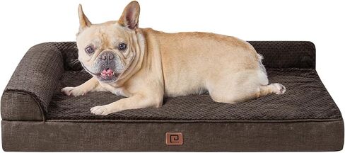 EHEYCIGA Orthopedic Dog Bed Medium Size, Memory Foam Dog Bed, Grey in Kuwait