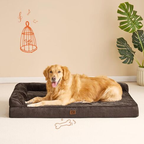 EHEYCIGA Orthopedic Dog Bed Medium Size, Memory Foam Dog Bed, Grey in Kuwait