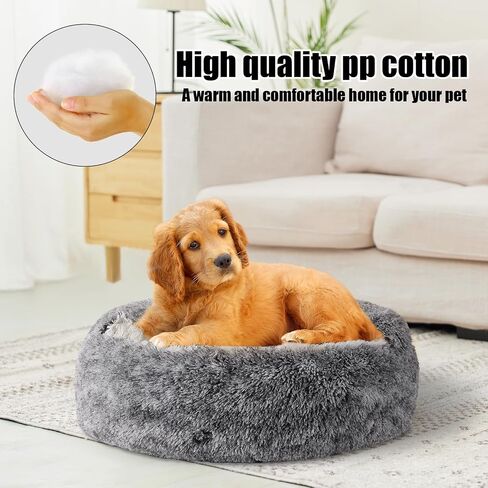 Cat Beds for Indoor Cats,Cat Cave for Puppy and Kitty,Calming Small Dog Bed for Small Dogs with Cover Cave,Cozy Warming Fluffy Washable Anti-Slip Pet Sleeping Bag(24 * 24inch,Pink) in Saudi Arabia