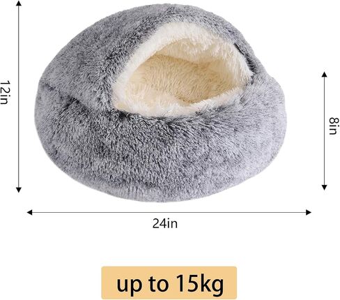 Cat Beds for Indoor Cats,Cat Cave for Puppy and Kitty,Calming Small Dog Bed for Small Dogs with Cover Cave,Cozy Warming Fluffy Washable Anti-Slip Pet Sleeping Bag(24 * 24inch,Pink) in Saudi Arabia