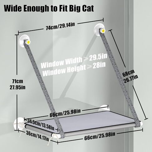 WOCOPIA Cat Bed Window, Cat Window Hammock Window Perch, Cat Shelves Space Saving Window Mounted Cat Seat for Large Cats in Saudi Arabia