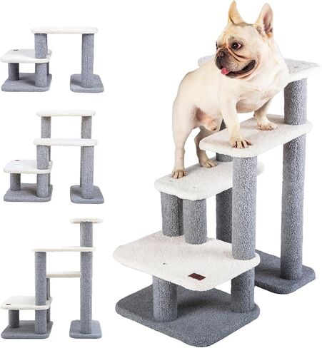 Pettycare Pet Stairs for Small Dogs - Pet Steps for High Beds and Couch,High-Strength Boards for Indoor Small Cats Kittens Dogs Climbing Playing, 3 Combination Options in Kuwait