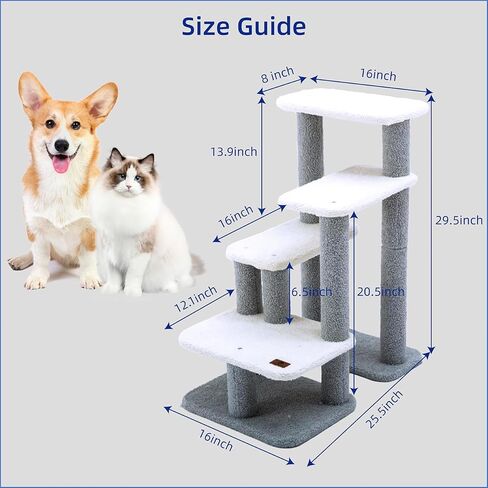 Pettycare Pet Stairs for Small Dogs - Pet Steps for High Beds and Couch,High-Strength Boards for Indoor Small Cats Kittens Dogs Climbing Playing, 3 Combination Options in Kuwait