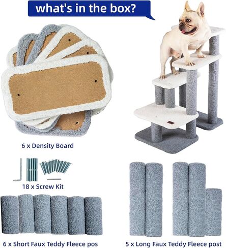 Pettycare Pet Stairs for Small Dogs - Pet Steps for High Beds and Couch,High-Strength Boards for Indoor Small Cats Kittens Dogs Climbing Playing, 3 Combination Options in Kuwait