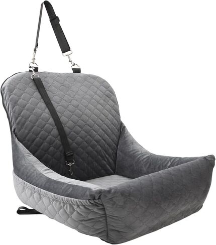 WOOAIDAGG Dog Car Seat for Small Dogs,Ultra-Soft Fabric,2 Storage Pockets & Safety Leash,Adjustable Straps,Easy to Install,Fully Detachable and Washable(Beige) in Saudi Arabia