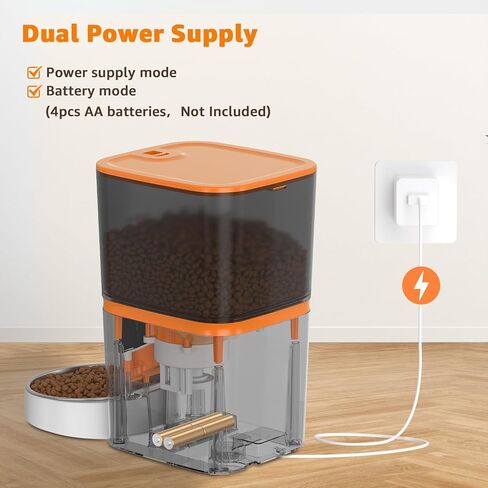 جهاز تغذية الكلاب الأوتوماتيكي من Roilpet مع كاميرا، موزع طعام القطط الذكي 5G WiFi 6L، فيديو عالي الدقة 1080P مع رؤية ليلية، جهاز تغذية الحيوانات الأليفة مع صوت ثنائي الاتجاه للقطط والكلاب، تنبيهات انخفاض الطعام والانسداد والحركة in Kuwait