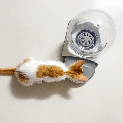 موزع مياه للكلاب من SubClap، موزع مياه للحيوانات الأليفة سعة 2.8 لتر، وعاء ماء تلقائي للقطط بالجاذبية بالداخل، بدون موزع مياه للقطط للقطط والكلاب، مغذي أطباق مياه كروي قابل للفصل، رمادي in Kuwait