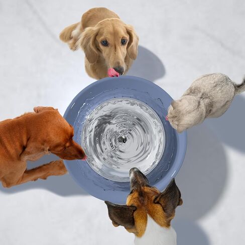 نافورة مياه للكلاب سعة 270 أونصة/8 لتر من ELS PET: نافورة مياه كبيرة للحيوانات الأليفة، موزع مياه أوتوماتيكي هادئ للغاية وخالي من مادة BPA، وعاء مياه للكلاب، مضخة ذكية وترشيح ثلاثي، مثالي للكلاب S-L والحيوانات الأليفة المتعددة (رمادي) in Kuwait