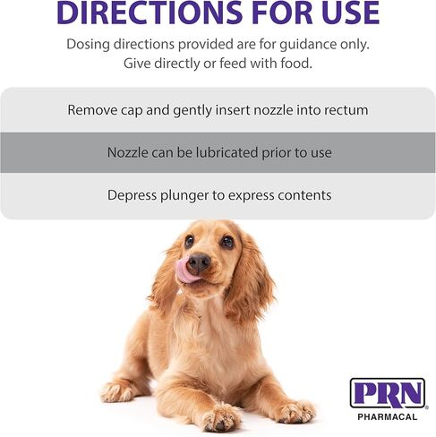 PRN Pharmacal PetEma - Disposable Single Use Enema for Dogs & Cats - Rectally Administered Gel Containing Lubricant, Laxative & Stool Softener - with Glycerin & Sorbic Acid - 12 mL Syringe - 3 Pack in Kuwait