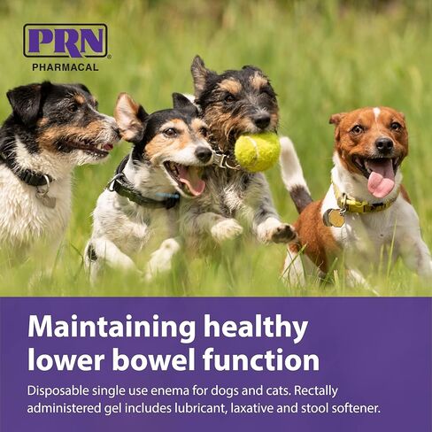 PRN Pharmacal PetEma - Disposable Single Use Enema for Dogs & Cats - Rectally Administered Gel Containing Lubricant, Laxative & Stool Softener - with Glycerin & Sorbic Acid - 12 mL Syringe - 3 Pack in Kuwait