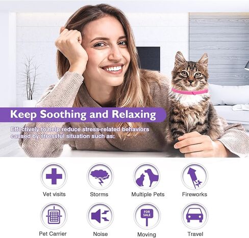 3 عبوات من الياقات التهدئة للقطط والقطط، طوق فرمون فعال لتخفيف التوتر، والقلق، والإجهاد، والفرمونات الهادئة، والاسترخاء، والأطواق الانفصالية المريحة، وقابلة للتعديل للقطط الصغيرة والمتوسطة والكبيرة in Kuwait