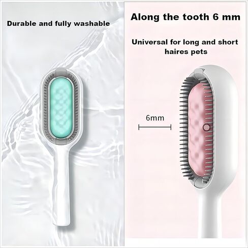 فرشاة شعر الحيوانات الأليفة لتنظيف الجاذبية الجديدة متعددة الوظائف. يمكن استخدامه مع سائل التنظيف اليومي، رعاية أفضل لحيواناتك الأليفة، إصدار عالمي للقطط والكلاب 3 في 1 لإزالة شعر الظهر (أزرق) in Kuwait
