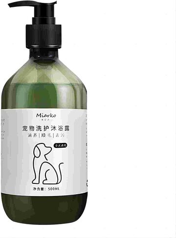 Miavko Pet Shower Gel 500 ملليلتر، جل استحمام للحيوانات الأليفة، شامبو للحيوانات الأليفة، شامبو للكلاب، شامبو للقطط، شامبو عالمي مضاد لإزالة الشعر منخفض الحساسية للقطط والكلاب، بلسم Cat Doghair، مستلزمات تنظيف الحيوانات الأليفة in Kuwait