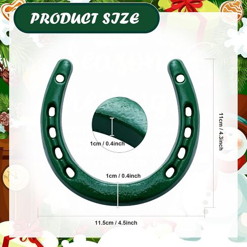 Shimeyao Cast Iron Horseshoe Bulk 4.5 x 4.3 Inch Horseshoes for Adults Wall Hung Good Luck Handmade Christmas Decorations Horse Theme Party Wedding Birthday Supplies (Red) in Saudi Arabia