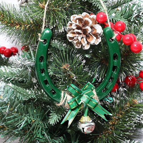 Shimeyao Cast Iron Horseshoe Bulk 4.5 x 4.3 Inch Horseshoes for Adults Wall Hung Good Luck Handmade Christmas Decorations Horse Theme Party Wedding Birthday Supplies (Red) in Saudi Arabia