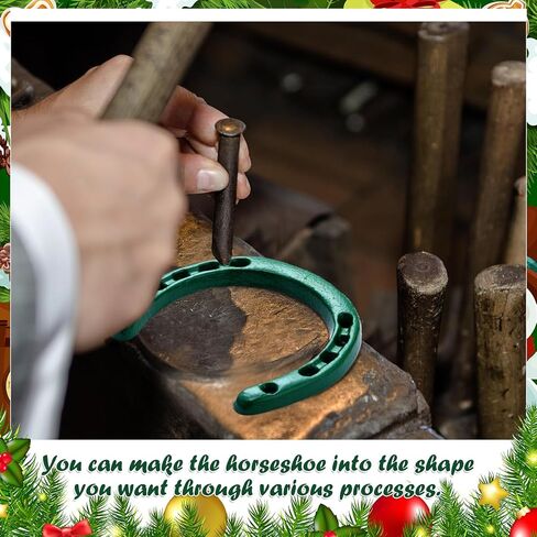 Shimeyao Cast Iron Horseshoe Bulk 4.5 x 4.3 Inch Horseshoes for Adults Wall Hung Good Luck Handmade Christmas Decorations Horse Theme Party Wedding Birthday Supplies (Red) in Saudi Arabia