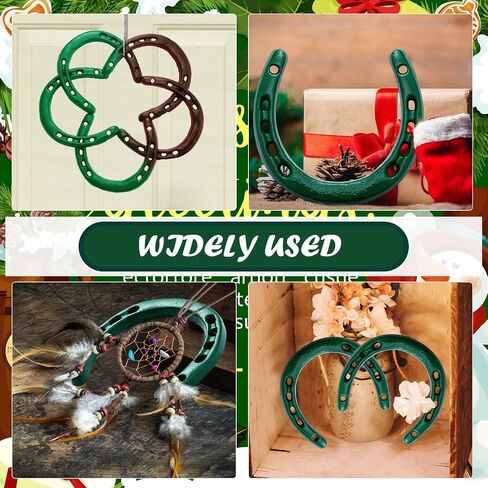 Shimeyao Cast Iron Horseshoe Bulk 4.5 x 4.3 Inch Horseshoes for Adults Wall Hung Good Luck Handmade Christmas Decorations Horse Theme Party Wedding Birthday Supplies (Red) in Saudi Arabia