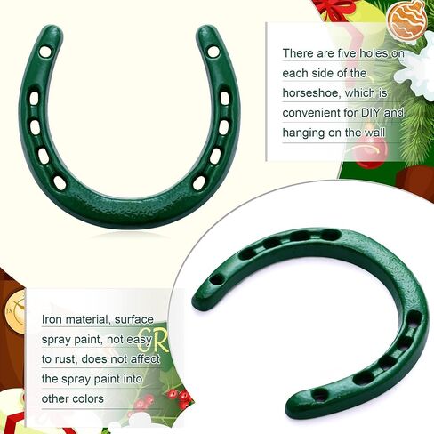 Shimeyao Cast Iron Horseshoe Bulk 4.5 x 4.3 Inch Horseshoes for Adults Wall Hung Good Luck Handmade Christmas Decorations Horse Theme Party Wedding Birthday Supplies (Red) in Saudi Arabia