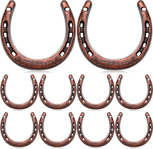 Shimeyao Cast Iron Horseshoe Bulk 4.5 x 4.3 Inch Horseshoes for Adults Wall Hung Good Luck Handmade Christmas Decorations Horse Theme Party Wedding Birthday Supplies (Red) in Saudi Arabia