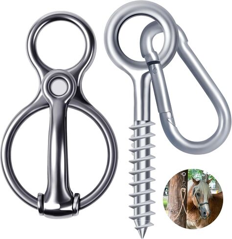 Martx Horse Tie Ring, Safe Horse Accessories Rigging Equipment for Horses,Horse tack and Supplies Horse Accessories,Horse tie Blocker Ring Prevents Horses from Pulling Back Durable Stainless Steel in Saudi Arabia