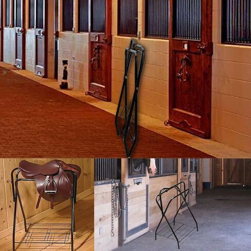 HDYEGY 2 Pack Saddle Rack Portable Folding Horse Saddle Stand for English and Western Saddles,28" L x 19" W x 37.5" H in Saudi Arabia