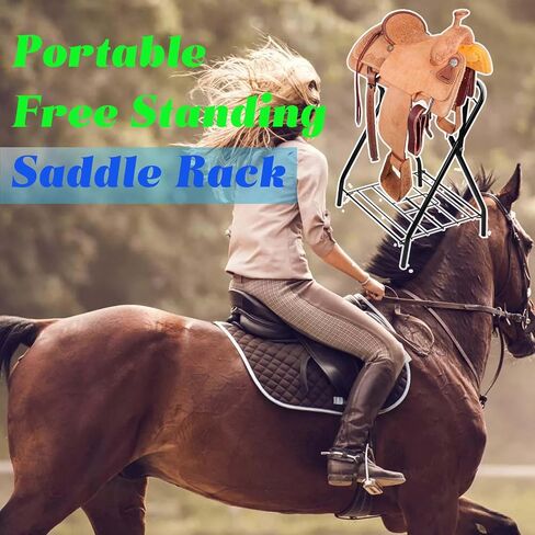 HDYEGY 2 Pack Saddle Rack Portable Folding Horse Saddle Stand for English and Western Saddles,28" L x 19" W x 37.5" H in Saudi Arabia
