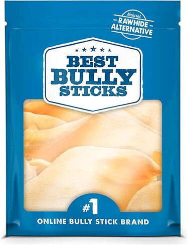 Best Bully Sticks Thick-Cut Cow Ears - 12 Count (Pack of 1) - All-Natural, Free-Range Grass-Fed, Single Ingredient, High Protein, Easily Digestible, Great for Various Breeds in Saudi Arabia