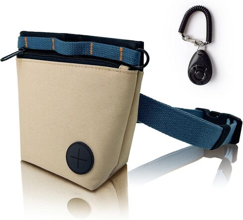 KATOZOO Dog Treat Pouch with Pet Training Clicker, Dog Training Treat Pouch Kit, Magnetic Closure, Hands-Free Training. (Grey) in Saudi Arabia