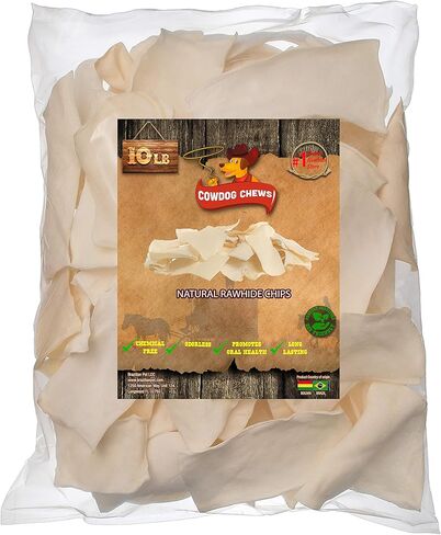 Natural Rawhide Chips – Premium Long-Lasting Dog Treats with Thick Cut Beef Hides (5 Lb) in Saudi Arabia