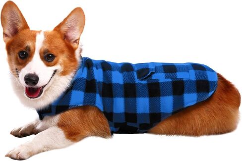 Dog Winter Coat, ASENKU Dog Fleece Jacket Plaid Reversible Dog Vest Waterproof Windproof Cold Weather Dog Clothes Pet Apparel for Small Medium Large Dogs Red XXL in Kuwait