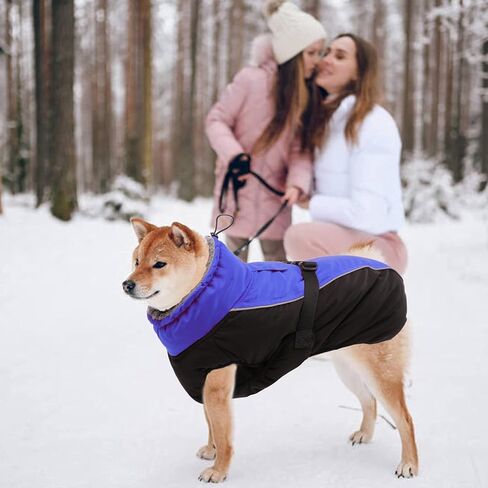 IECOii Extra Warm Dog Coat Reflective Adjustable Dog Jacket Dog Winter Coat with Buckle Fleece Turtleneck Dog Jacket for Cold Weather Soft Winter Coat for Small Medium Extra Large Dogs in Kuwait