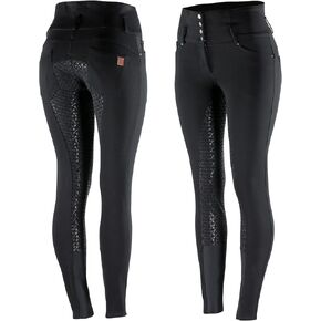 HORZE Women's Tara Full Seat Silicone Grip Breeches | Stretchable, High Waist with 4 Pockets