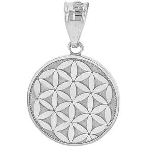 Certified 14k Gold Flower Of Life Sacred Geometry Charm Pendant (1.0") in Saudi Arabia