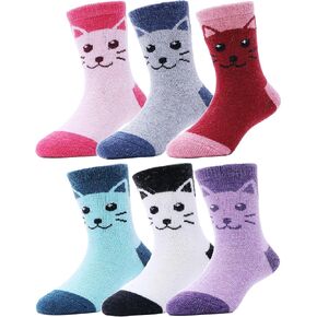 جوارب صوف للأطفال من EBMORE للأولاد الصغار والبنات للشتاء الدافئ والمشي لمسافات طويلة، حذاء حراري سميك ومريح، جوارب طاقم ثقيلة 6 أزواج in Kuwait