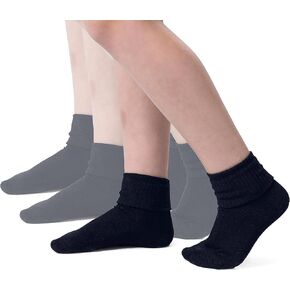 Silky Toes Girls Cuff Bamboo Seamless Socks, 3 or 6 Pk Dress Crew School Uniform Socks in Saudi Arabia