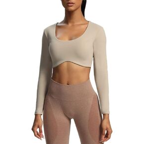 Aoxjox Long Sleeve Crop Tops for Women Define Sculpt Workout Crop T Shirt Top in Saudi Arabia