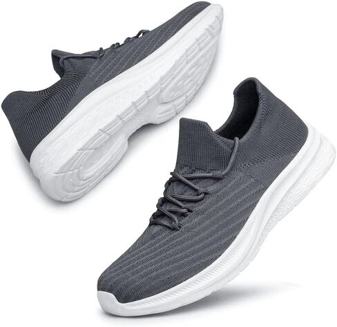 vibdiv Mens Fashion Slip On Walking Shoes - Lightweight Breathable Casual Mesh Non Slip Running Shoes Comfortable Sneakers for Men in Kuwait