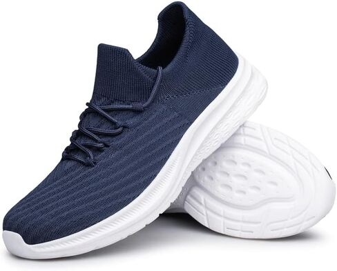 vibdiv Mens Fashion Slip On Walking Shoes - Lightweight Breathable Casual Mesh Non Slip Running Shoes Comfortable Sneakers for Men in Kuwait