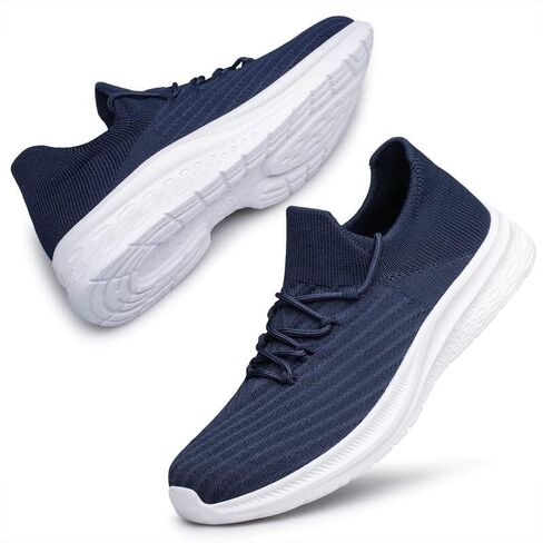 vibdiv Mens Fashion Slip On Walking Shoes - Lightweight Breathable Casual Mesh Non Slip Running Shoes Comfortable Sneakers for Men in Kuwait
