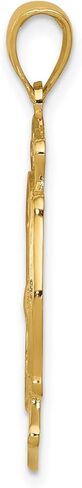 Saint Florian Protect Us Words on Firefighter Badge Pendant in Real 14k Gold in Kuwait