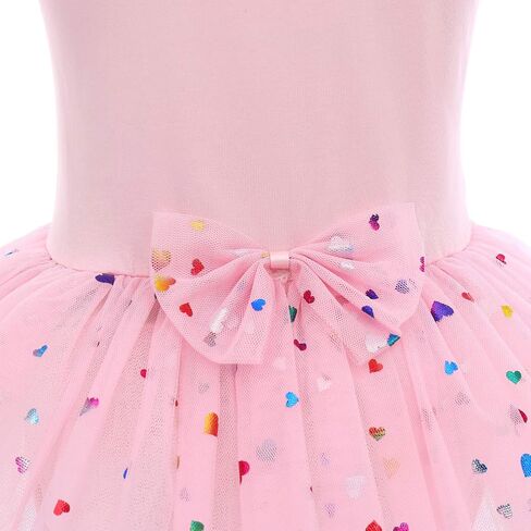 IDOPIP Girls Glitter Feather Heart Ballet Dance Dress Ruffle Sleeve Tutu Skirted Leotard Sequins Ballerina Dancewear for Kids in Saudi Arabia